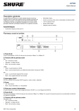 Shure AXT620 Ethernet Switch Mode d'emploi