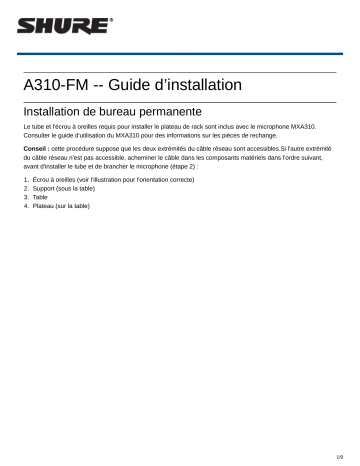 Shure A310-FM  Mode d'emploi | Fixfr