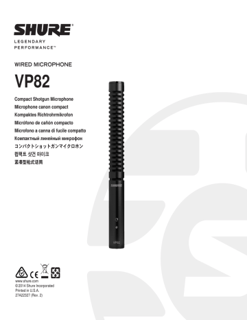 Shure VP82 End-Address Shotgun Condenser Microphone Mode d'emploi | Fixfr