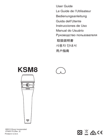 Shure KSM8 Vocal Microphone Mode d'emploi | Fixfr