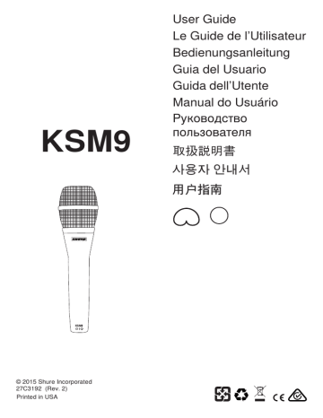 Shure KSM9 Handheld Vocal Microphone Mode d'emploi | Fixfr