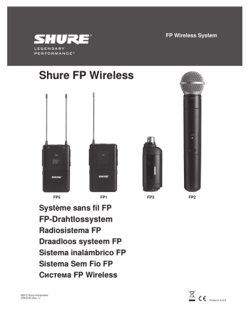 Shure FP Wireless System Mode d'emploi | Fixfr