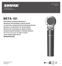 Shure BETA181 Ultra-Compact Side-Address Microphone Mode d'emploi