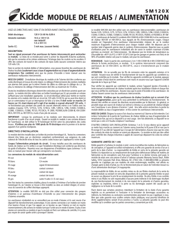 SM120X Smoke Alarm Relay Module | Kidde SM120X Auxiliary Device Mode d'emploi | Fixfr