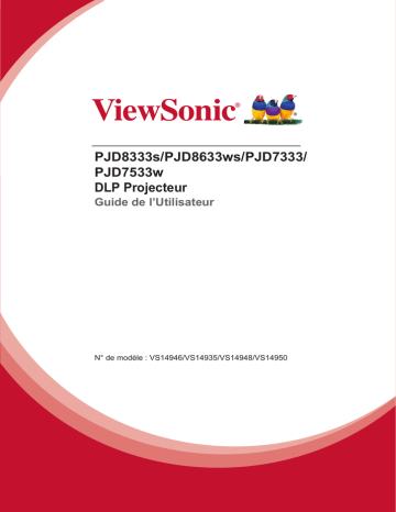PJD7533w | PJD7333-S | PJD7333 | ViewSonic PJD8633WS PROJECTOR Mode d'emploi | Fixfr