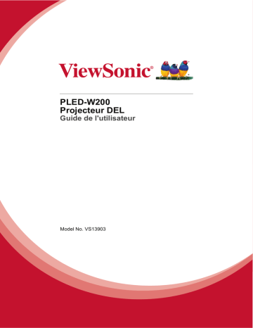 ViewSonic PLED-W200 PROJECTOR Mode d'emploi | Fixfr