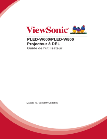 PLED-W600 | PLED-W600-S | ViewSonic PLED-W800-S PROJECTOR Mode d'emploi | Fixfr