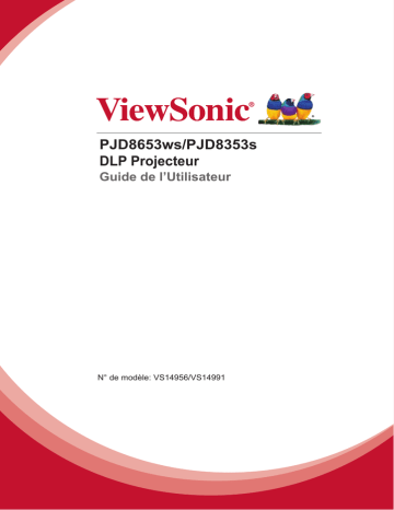 PJD8653ws | ViewSonic PJD8353S PROJECTOR Mode d'emploi | Fixfr