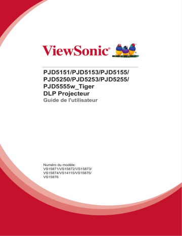 PJD5153-S | ViewSonic PJD5153 PROJECTOR Mode d'emploi | Fixfr