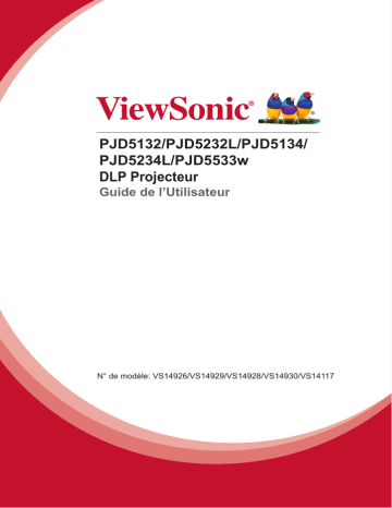 PJD5232L-S | PJD5232L | PJD5533w | PJD5234-S | ViewSonic PJD5232 PROJECTOR Mode d'emploi | Fixfr