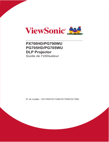 PX700HD-S | PG705HD-S | PG700WU | PX700HD | PG705HD | ViewSonic PG705WU-S PROJECTOR Mode d'emploi | Fixfr