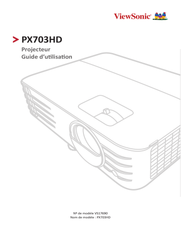 ViewSonic PX703HD PROJECTOR Mode d'emploi | Fixfr