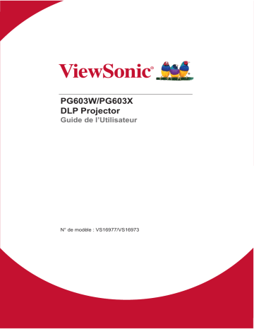 PG603X-S | PG603X | ViewSonic PG603W-S PROJECTOR Mode d'emploi | Fixfr