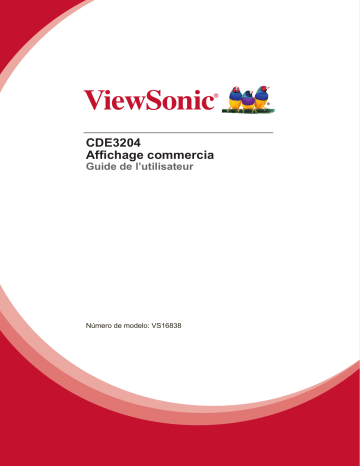 ViewSonic CDE3204-S DIGITAL SIGNAGE Mode d'emploi | Fixfr