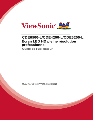 CDE4200-L-S | CDE6500-L | ViewSonic CDE4200-L DIGITAL SIGNAGE Mode d'emploi | Fixfr