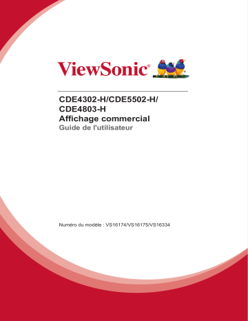 CDE4803-H-S | ViewSonic CDE4803-H DIGITAL SIGNAGE Mode d'emploi | Fixfr