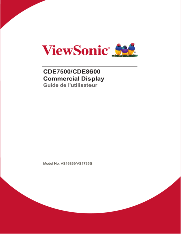 CDE8600 | ViewSonic CDE7500-S DIGITAL SIGNAGE Mode d'emploi | Fixfr