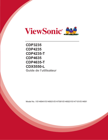 CDP4635-T-S | CDX5550-L-S | CDP3235-S | CDP3235 | CDX5550-L | ViewSonic CDP4635-T DIGITAL SIGNAGE Mode d'emploi | Fixfr