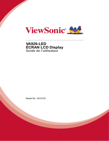 ViewSonic VA926-LED-S MONITOR Mode d'emploi | Fixfr