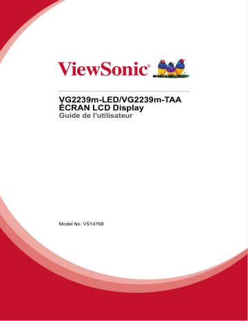 VG2239m-LED | VG2239m-LED-S | ViewSonic VG2239m-TAA-S MONITOR Mode d'emploi | Fixfr