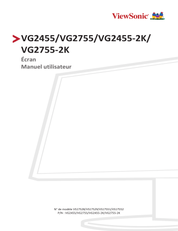 VG2455-2K-S | VG2755-S | VG2755-2K-S | VG2455-2K | VG2455 | VG2455-S | ViewSonic VG2755-2K MONITOR Mode d'emploi | Fixfr