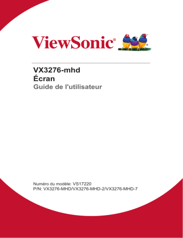ViewSonic VX3276-MHD-S MONITOR Mode d'emploi | Fixfr
