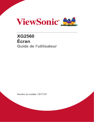 ViewSonic XG2560-S MONITOR Mode d'emploi | Fixfr