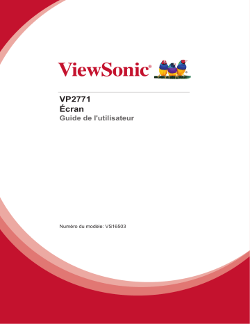 ViewSonic VP2771-S MONITOR Mode d'emploi | Fixfr