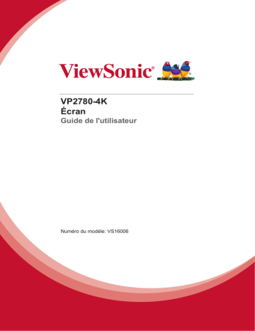 ViewSonic VP2780-4K MONITOR Mode d'emploi | Fixfr