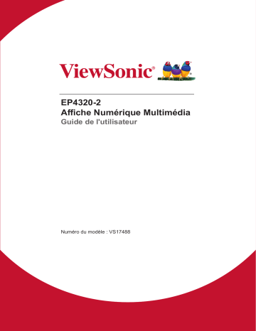 ViewSonic EP4320-2-S DIGITAL SIGNAGE Mode d'emploi | Fixfr