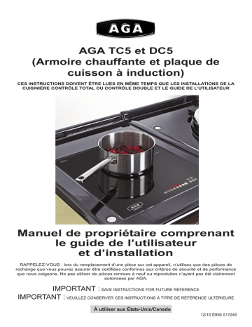 AGA TC5 & DC5 Hotcupboard with Induction Hob Mode d'emploi | Fixfr
