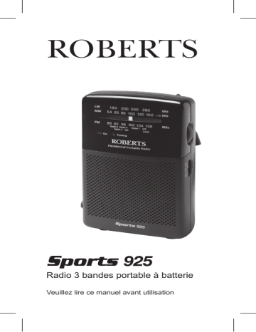 Roberts Sports 925 (R9925)( Rev.2a) Pocket Radio Mode d'emploi | Fixfr