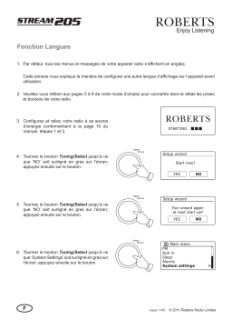 Roberts Stream 205( Rev.1ad.) Portable Radio Mode d'emploi