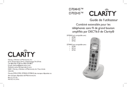 Clarity D704HS 40dB Expandable Handset for Clarity® D700 Series Phones Manuel utilisateur