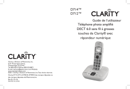 Clarity D712 DECT 6.0 Amplified/Low Vision Cordless Phone with Answering Machine Manuel utilisateur