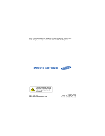 SGH-G810C | Samsung SGH-G810 Manuel utilisateur | Fixfr