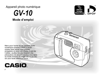 Casio GV-10 Manuel utilisateur | Fixfr