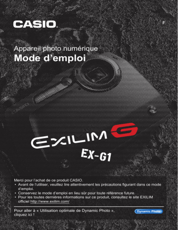 Casio EX-G1 Manuel utilisateur | Fixfr