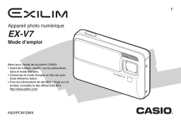 Casio EX-V7 (Pour les clients européens) Manuel utilisateur