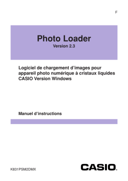 Casio Photo Loader Ver.2.3F pour Windows Manuel utilisateur