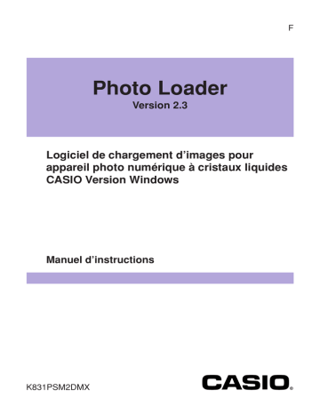 Casio Photo Loader Ver.2.3F pour Windows Manuel utilisateur | Fixfr