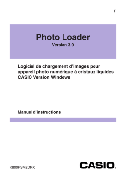 Casio Photo Loader Ver.3.0F pour Windows Manuel utilisateur