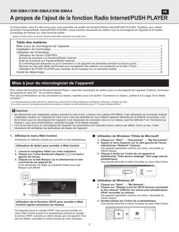 XW-SMA1 | XW-SMA3 | Pioneer XW-SMA4 Manuel utilisateur | Fixfr