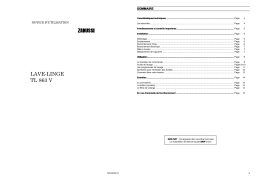 Zanussi TL863V Manuel utilisateur