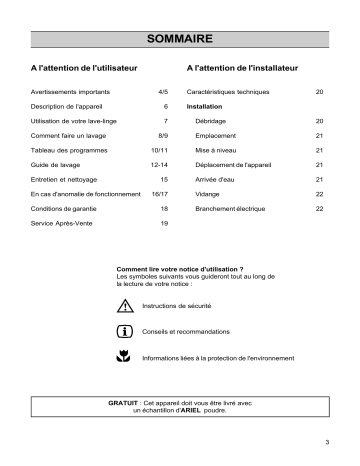 ARTHUR MARTIN ELECTROLUX AW1013T Manuel utilisateur | Fixfr