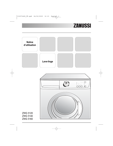 ZWG5120 | ZWG5140 | Zanussi ZWG5160 Manuel utilisateur | Fixfr