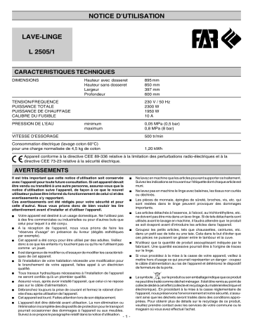 Far L2505/1 Manuel utilisateur | Fixfr