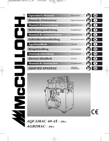 AGRIMAC STD | McCulloch AQUAMAC 45 STD Manuel utilisateur | Fixfr