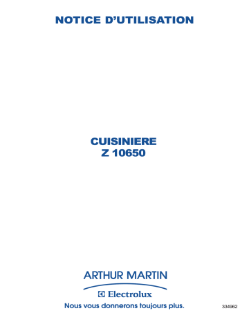 ARTHUR MARTIN ELECTROLUX Z10650MCX Manuel utilisateur | Fixfr