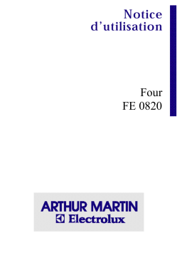 ARTHUR MARTIN ELECTROLUX FE0820W1 Manuel utilisateur